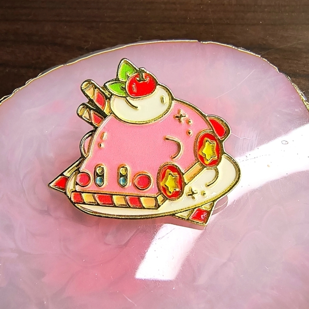 Cute Pink Dessert Enamel Pin Kirby Nintendo Switch Game Video Cute Kawaii